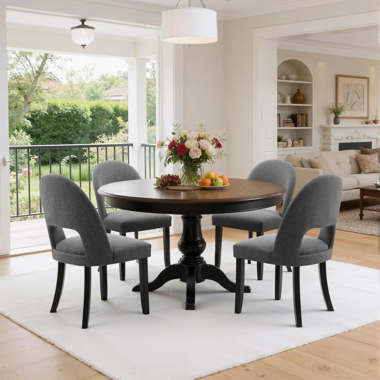Upholstered Dining Chairs Set of 4 Mid Century Modern