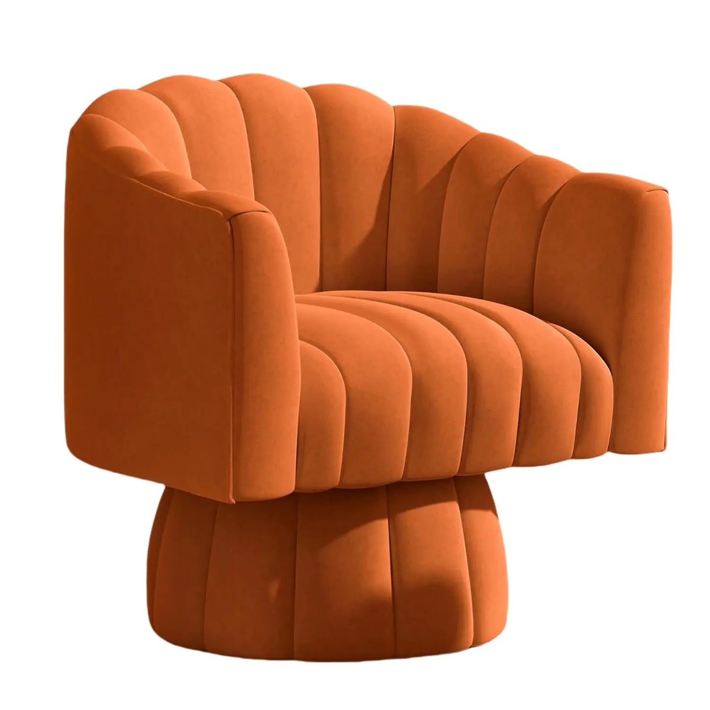 MOYU Velvet Upholstered Swivel Accent Chair 360 Degree Spin Armrest