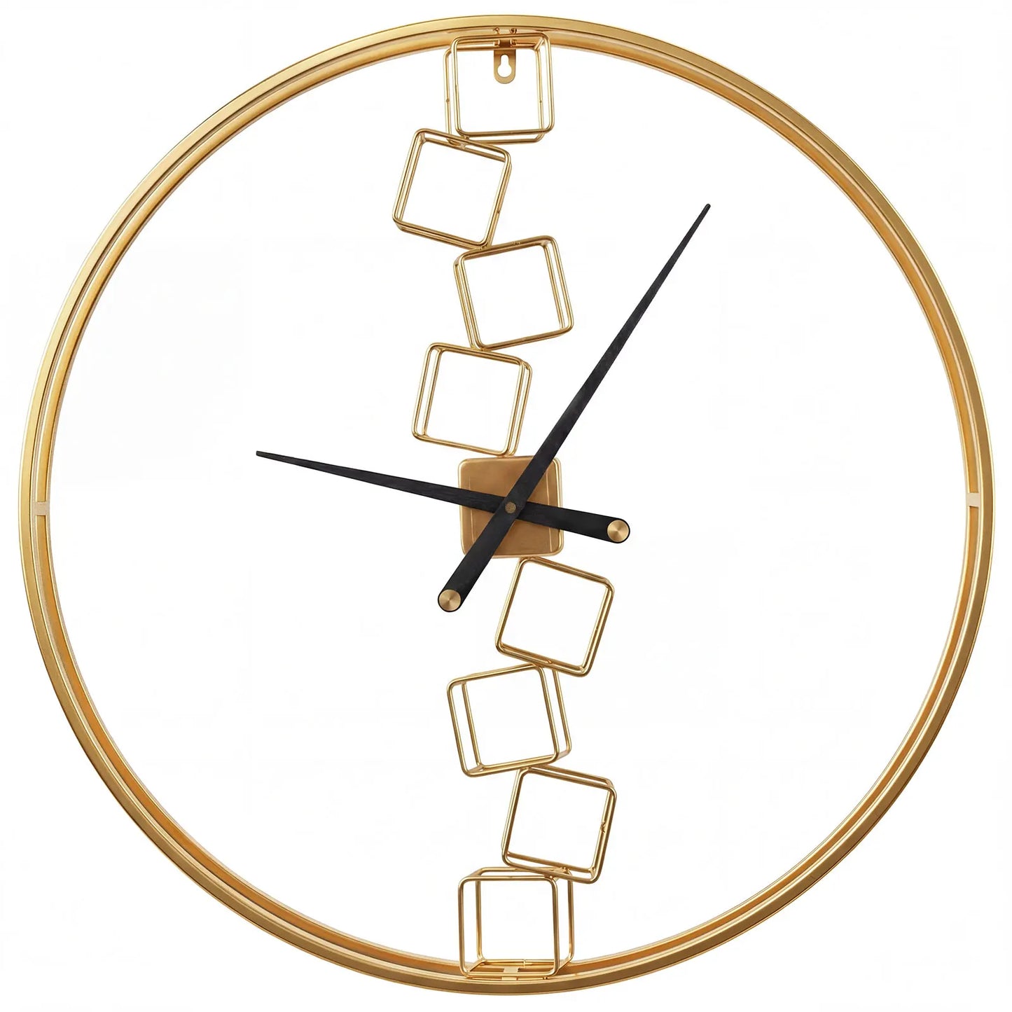 Large Wall Clock, 27” Nordic Style Big Metal Clock, Non-Ticking Decorative Clock
