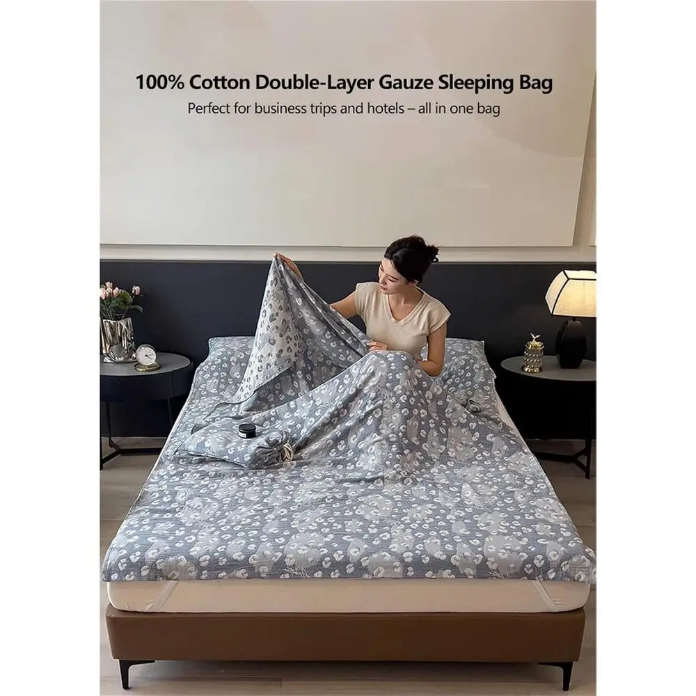 Sleng Bag Liners Lightweight Travel Camping Sheet Double Gauze Cotton Adults Hotel Compact Portable Sleng Sack Indoor Outdoor Ho