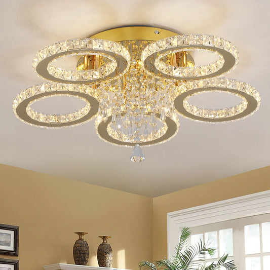 VETRULUS Crystal Chandelier Ceiling Light For Living Room