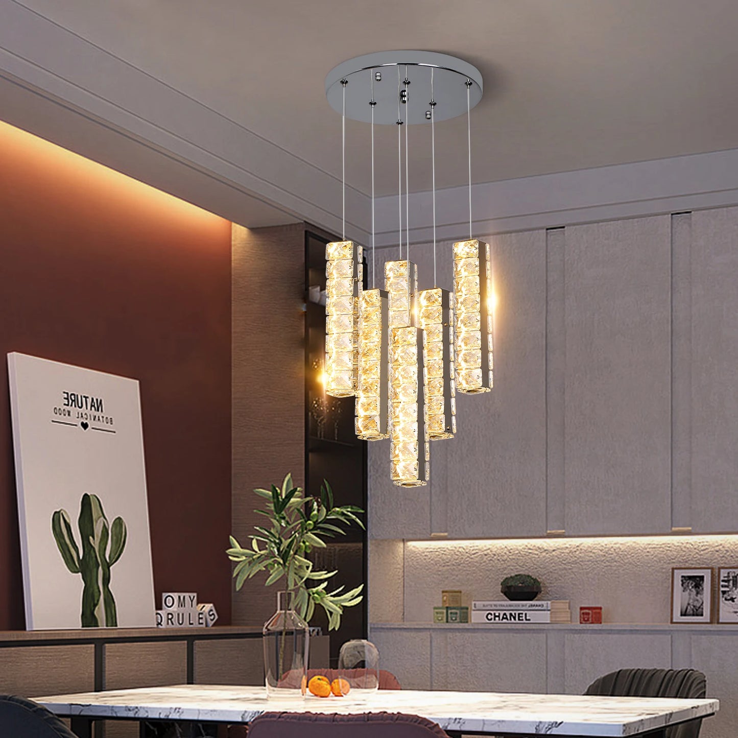 Vetrulus Nordic K9 Crystal LED Ceiling Lamp Chandelier Indoor