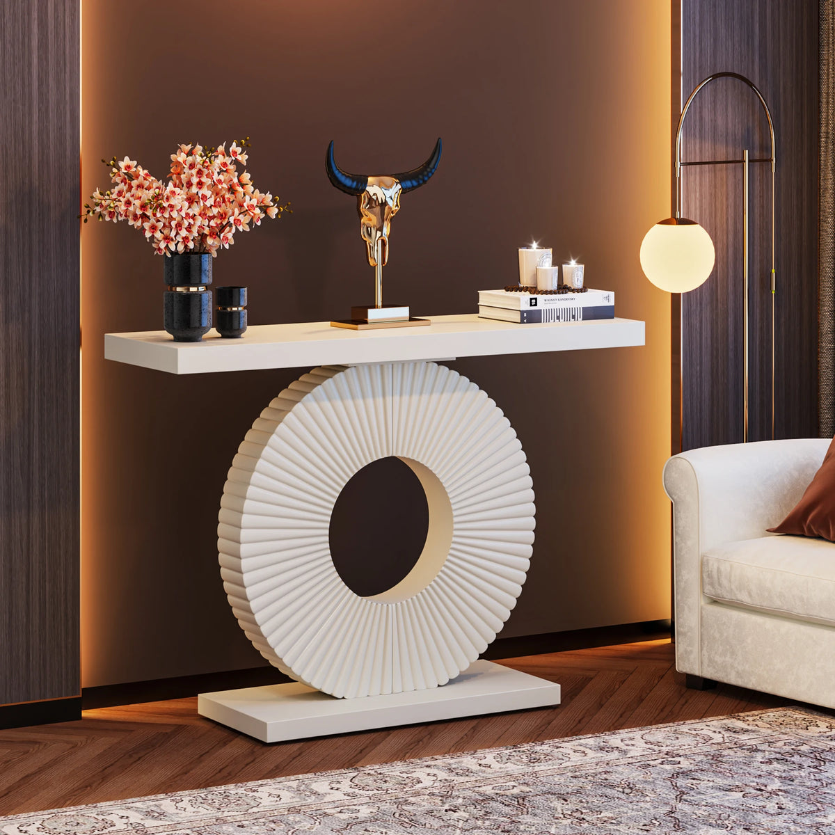 Tribesigns Modern Console Table With Geometric Base