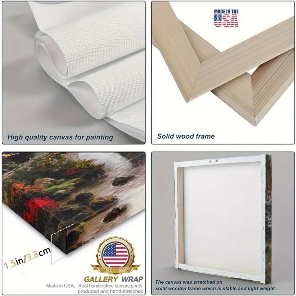 Car lovers gift wall art frame painting and stretch HD wall trim painting, 1.5 inch thick pine solid wood frame