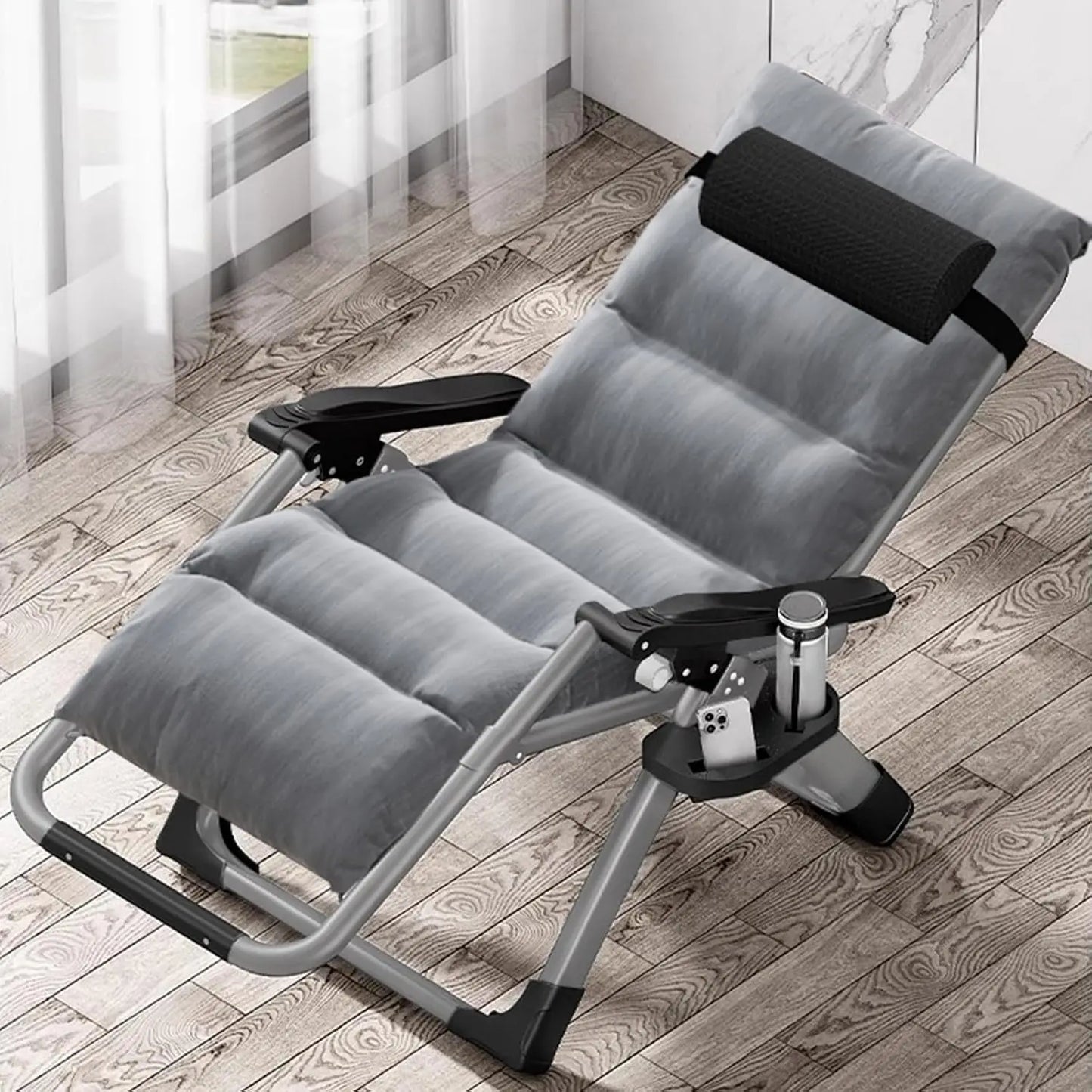 Zero Gravity Chair, Premium Lawn Recliner Folding Portable Chaise Lounge with Detachable Cushion, Headrest and Cup, Custom