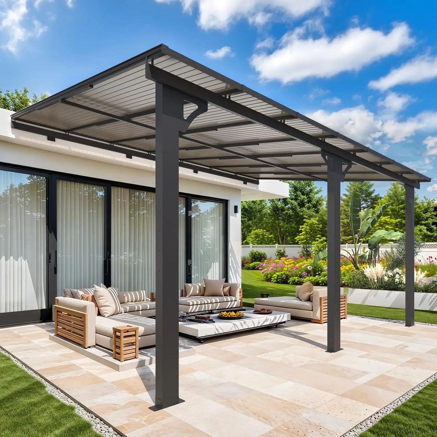 Sturdy Aluminum Gazebo With Roof For Patio Pergola