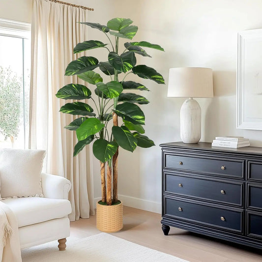 5ft/6ft Artificial Scindapsus Aureus Plant Indoor, Fake Tree, Faux Floor Plants, Artificial Tree for Home Office Living Room