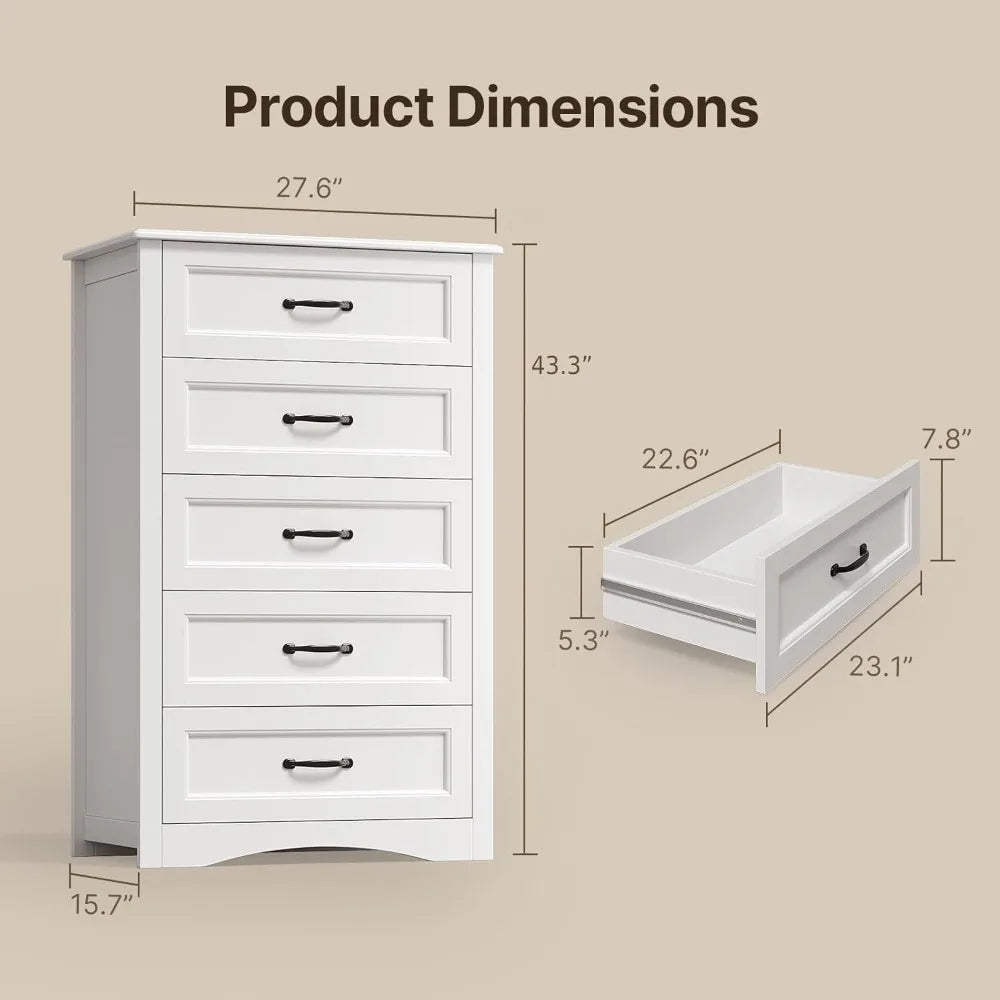 RBXC Wood Dresser With Anti Tip For Bedroom Large Capacity