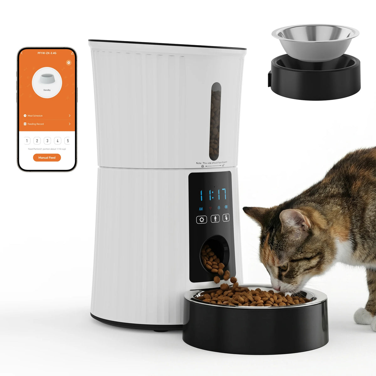 JHK Automatic WiFi Cat Feeder With App Control Timed Feeding