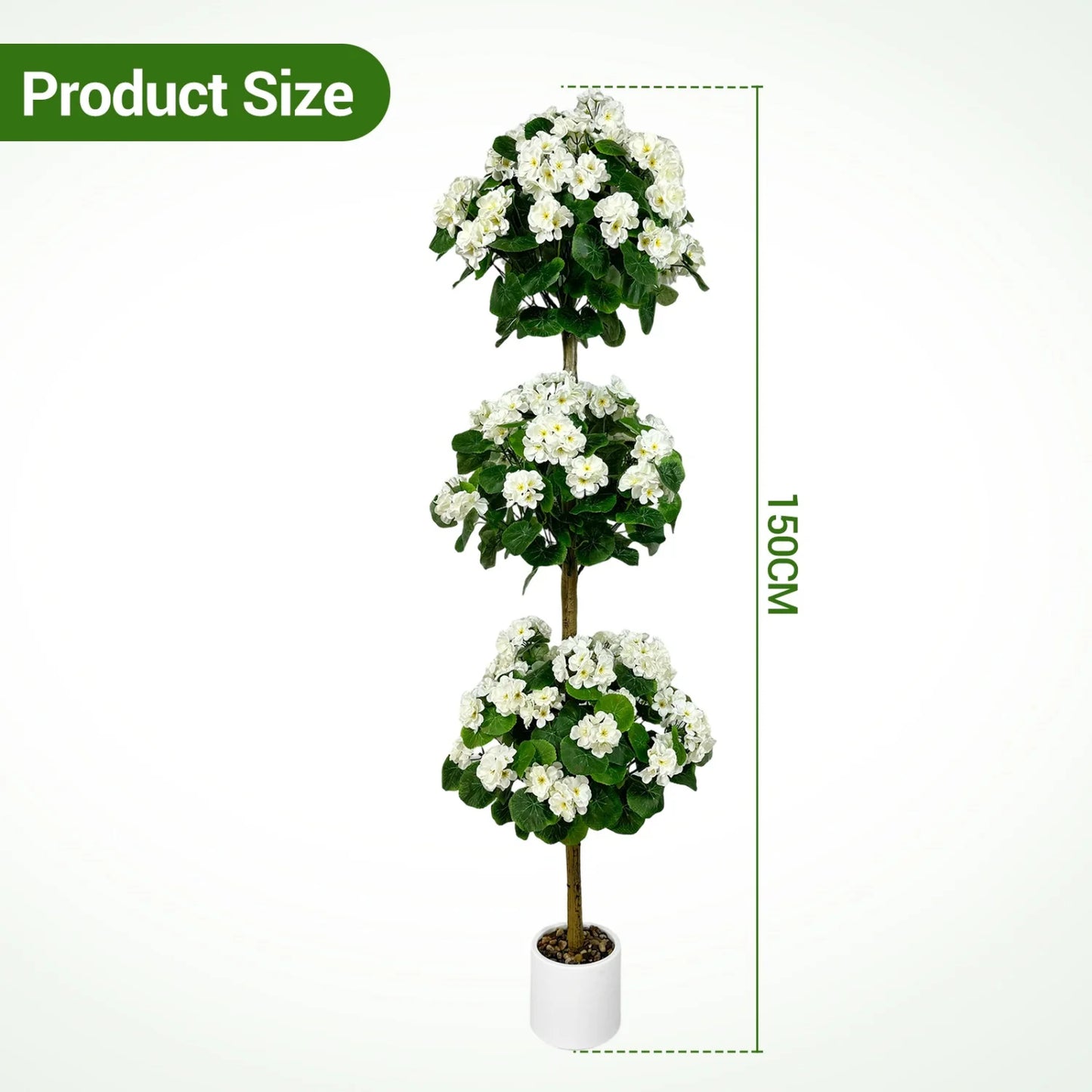 Artificial geranium plant, 5FT artificial tree with blossoms, artificial geranium flower Tree for  home,wedding,garden,balcony