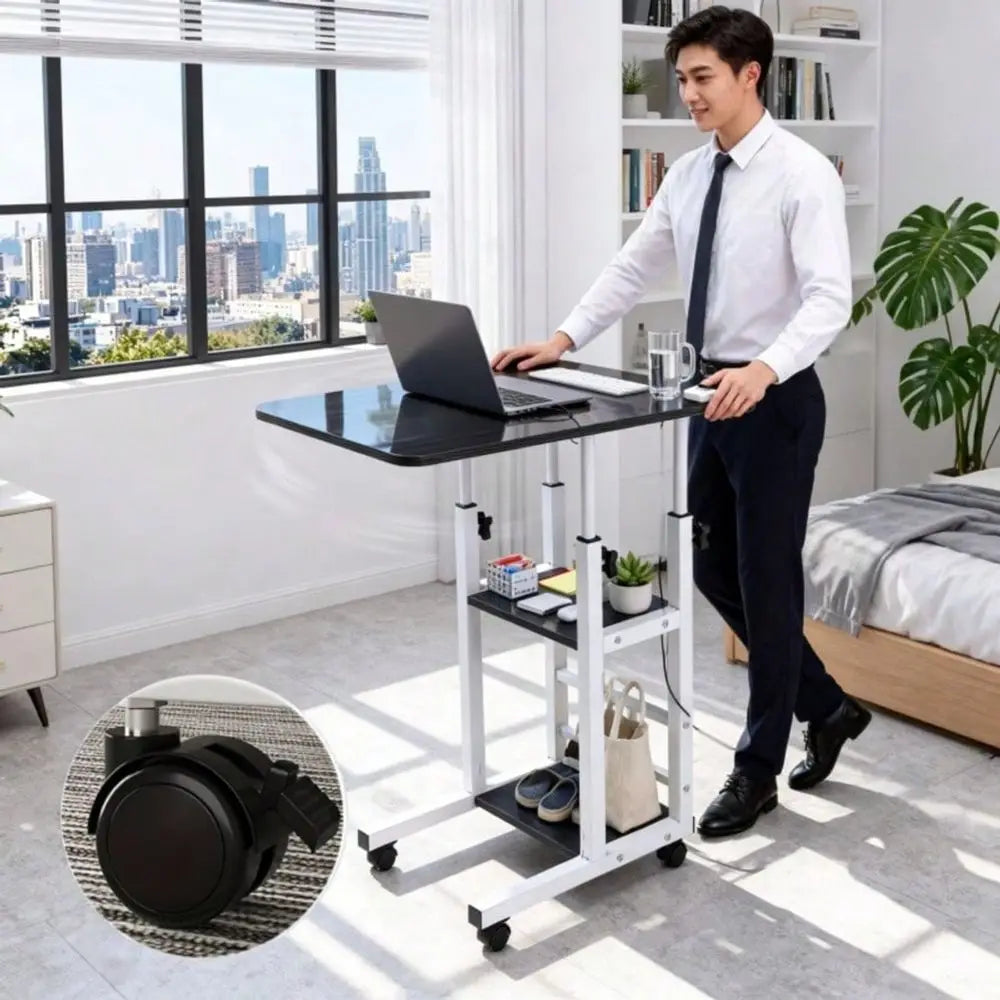 C-Shaped Sofa Side Table, Office Computer Desk, Movable Side Table, Sturdy Metal Frame, Multi-Functional Sofa, Bedroo