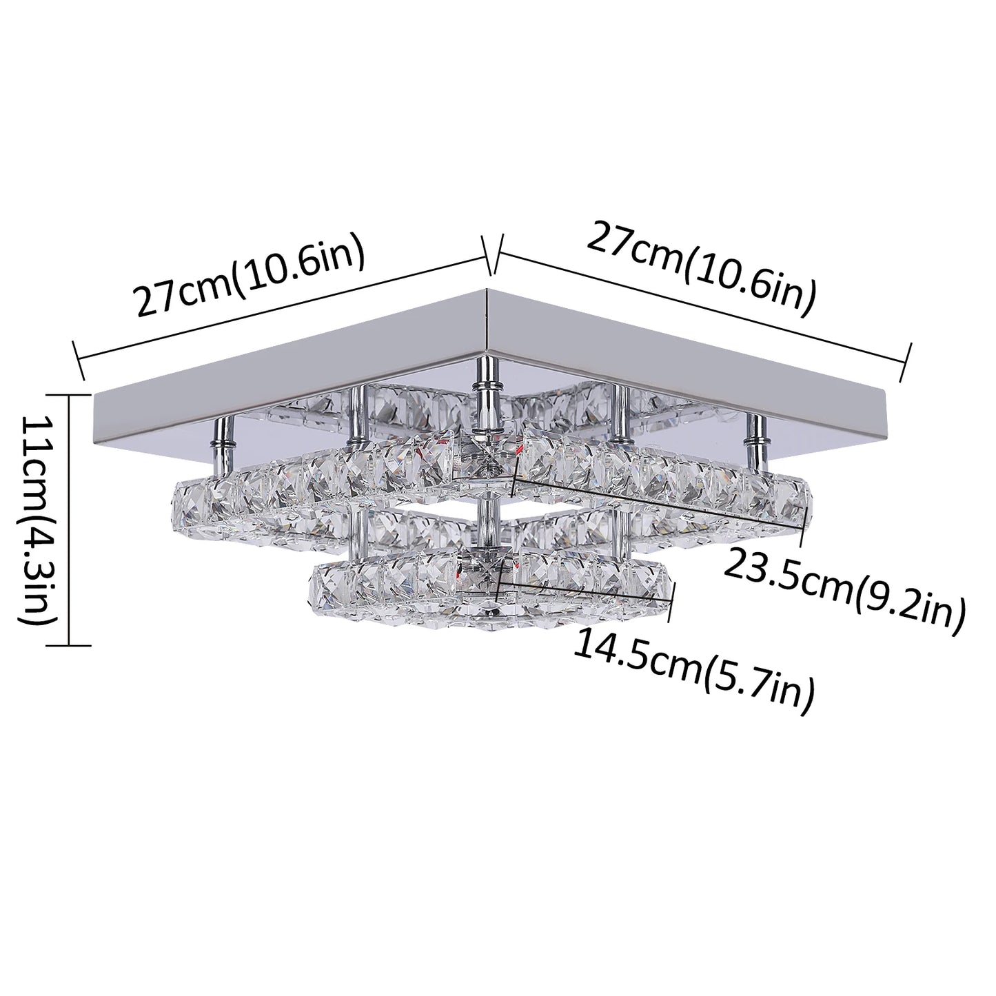 VETRULUS Crystal Chandelier for Living Room Ceiling Light