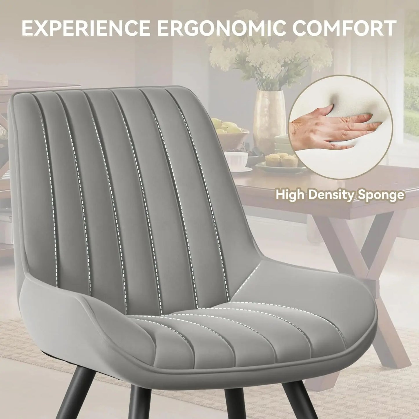 Upholstered Dining Chairs Set Of 4 With Fabric Cushioned Seats