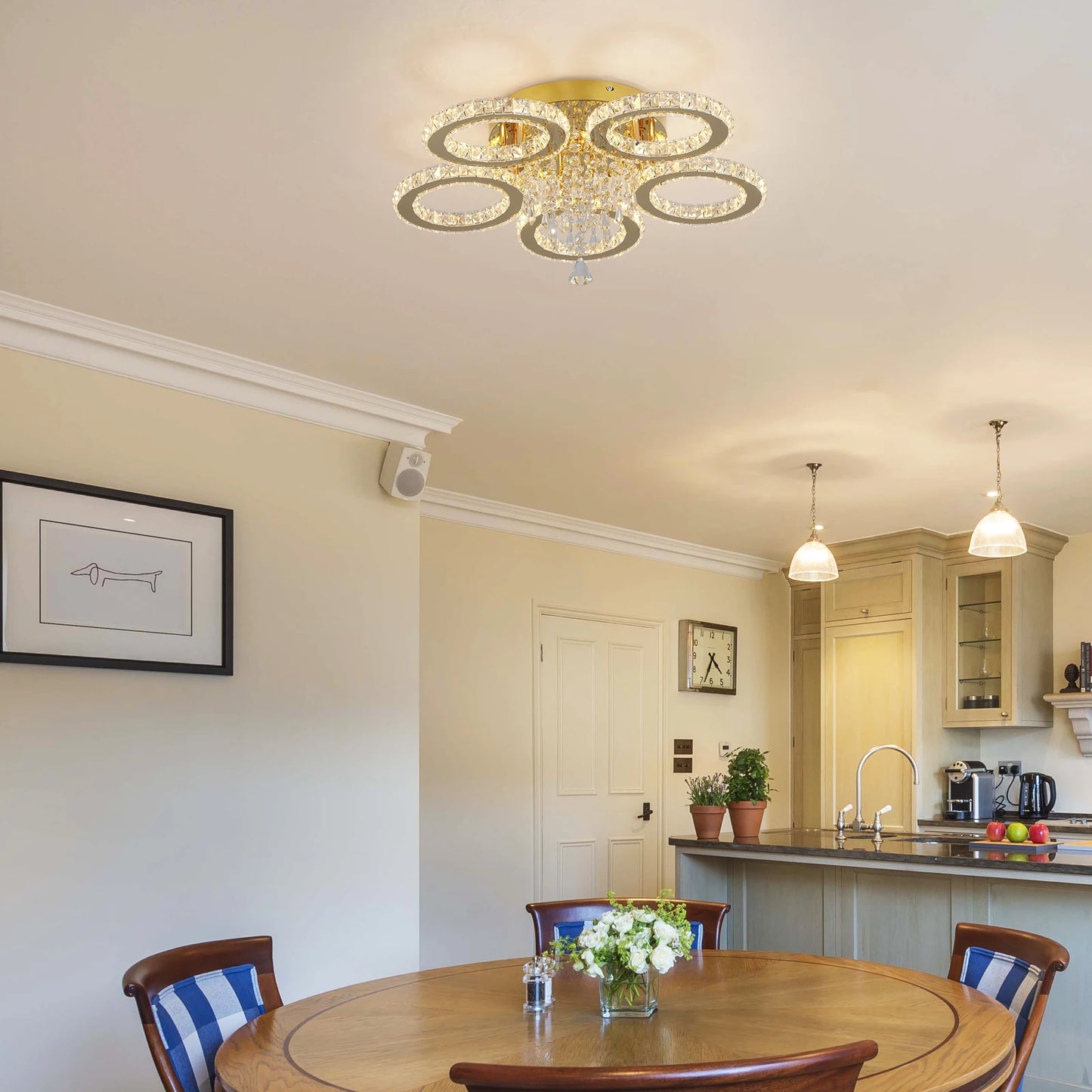 VETRULUS Crystal Chandelier Ceiling Light For Living Room