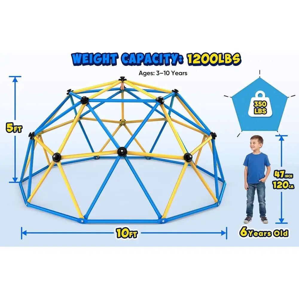 Zupapa 10T ClimDome with Hammock, Outdoor Jungle Gym or Kids, Geometric Dome Climber Supporting 1200LBS Outdoor Play Equipment,