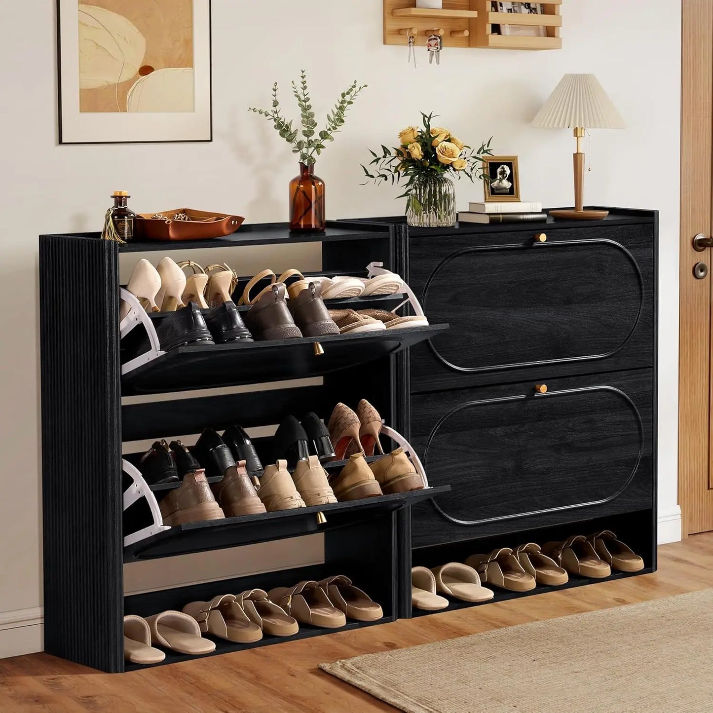 XIAOLANG Shoe Storage Cabinet With 2 Flip Drawers For Entryway