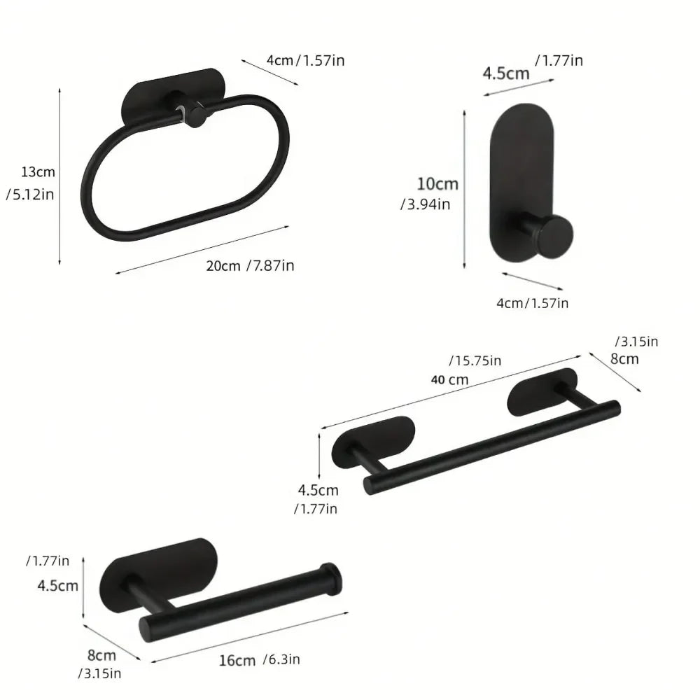 Bathroom Accessories Set With Towel Bar And Toilet Paper Holder