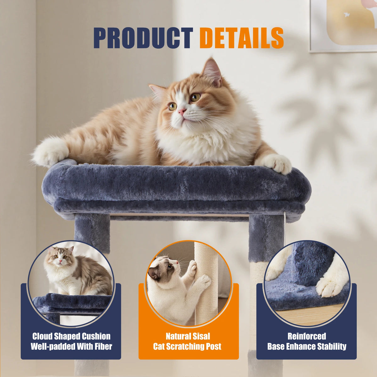 JHK Multi-Level Cat Tree Tower With Sisal Scratching Posts