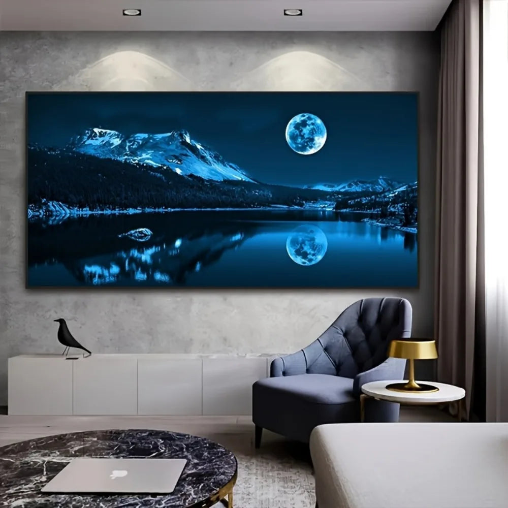 Stunning landscape wall art canvas poster, stylish, 1.5 inch thick solid wood frame