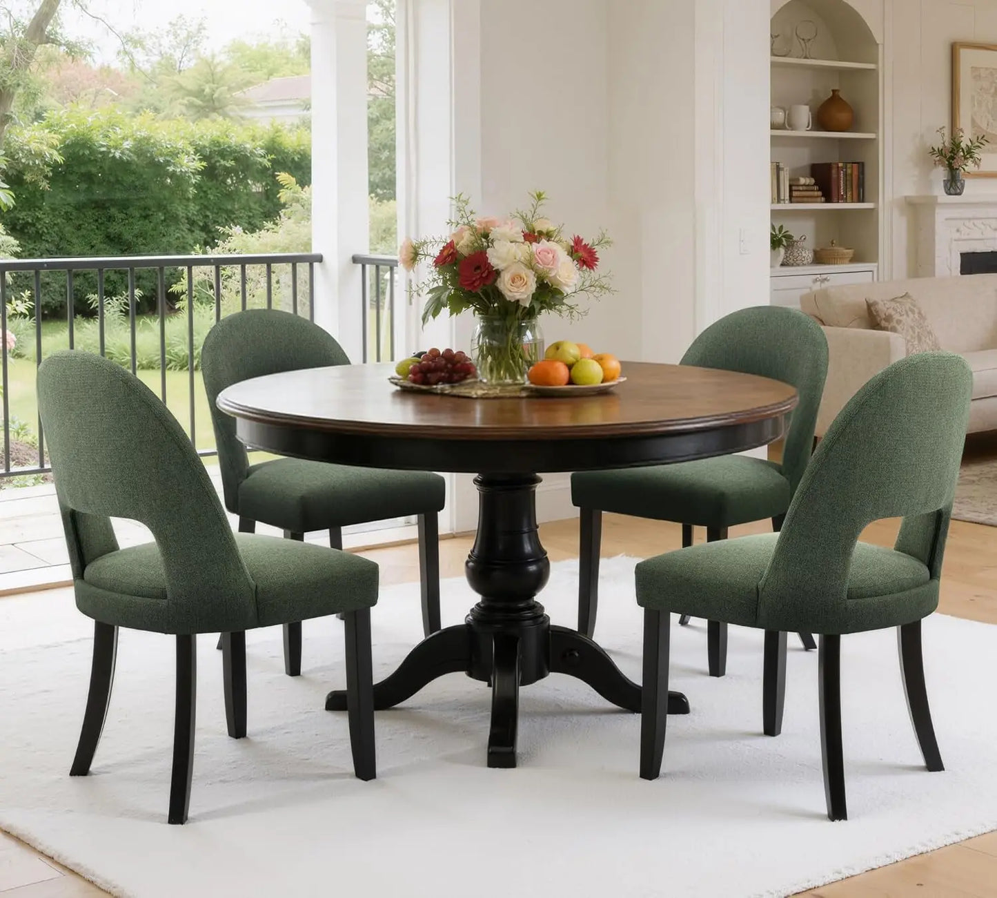 Upholstered Dining Chairs Set of 4 Mid Century Modern