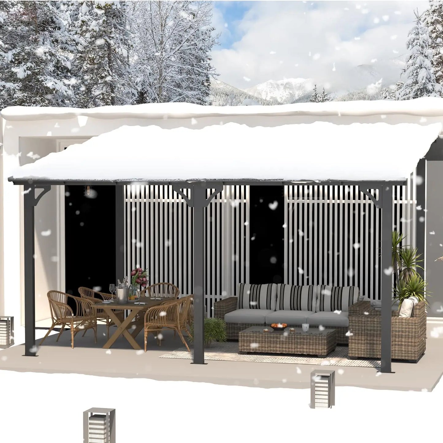 Sturdy Aluminum Gazebo With Roof For Patio Pergola