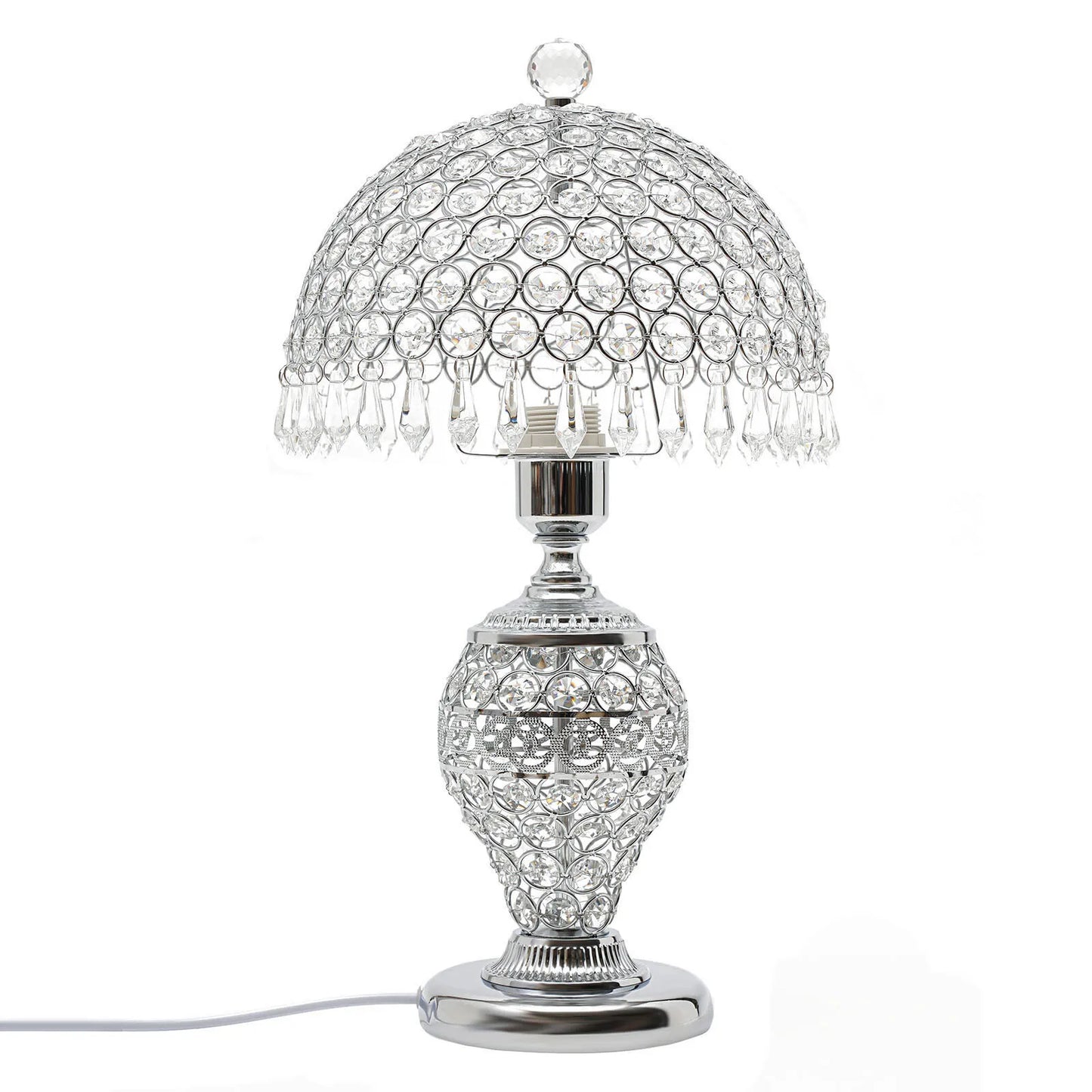 Crystal Table Lamp With Hanging Drops Modern E27 For Home