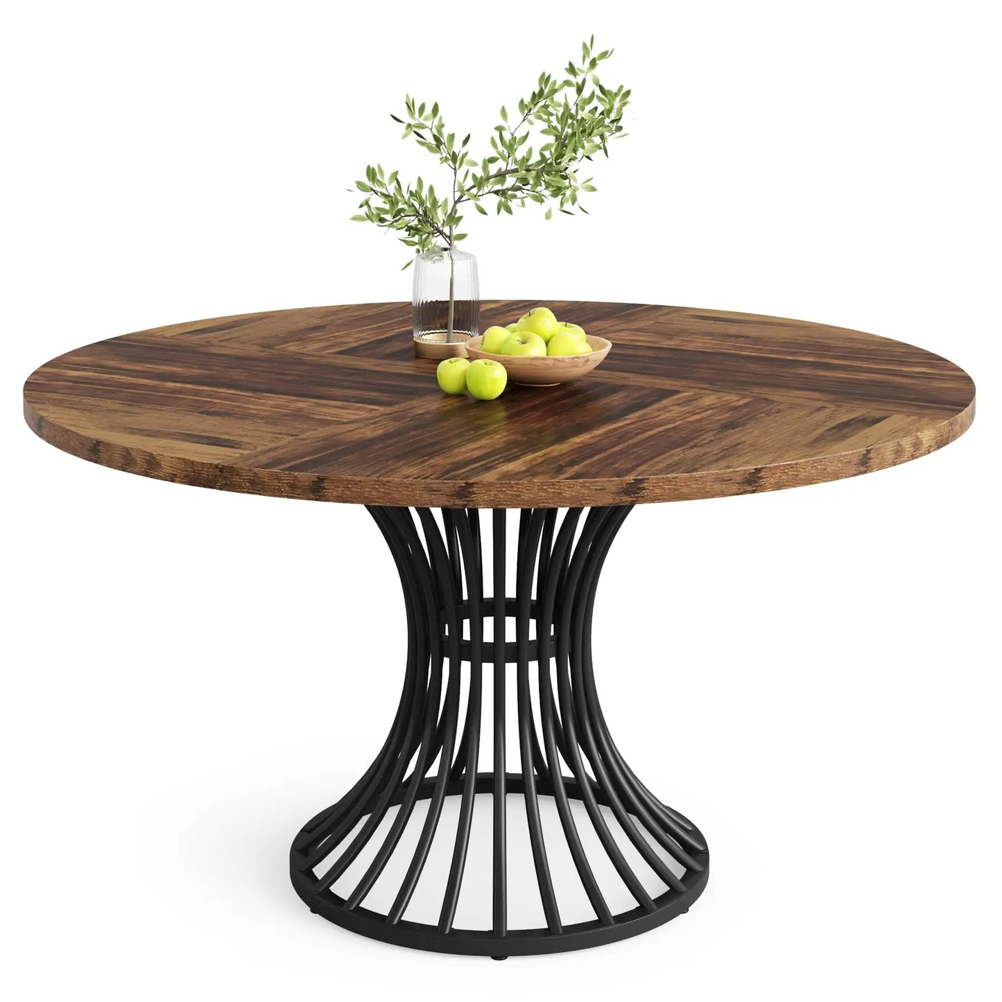 Tribesigns Industrial Round Farmhouse Dining Table For Home