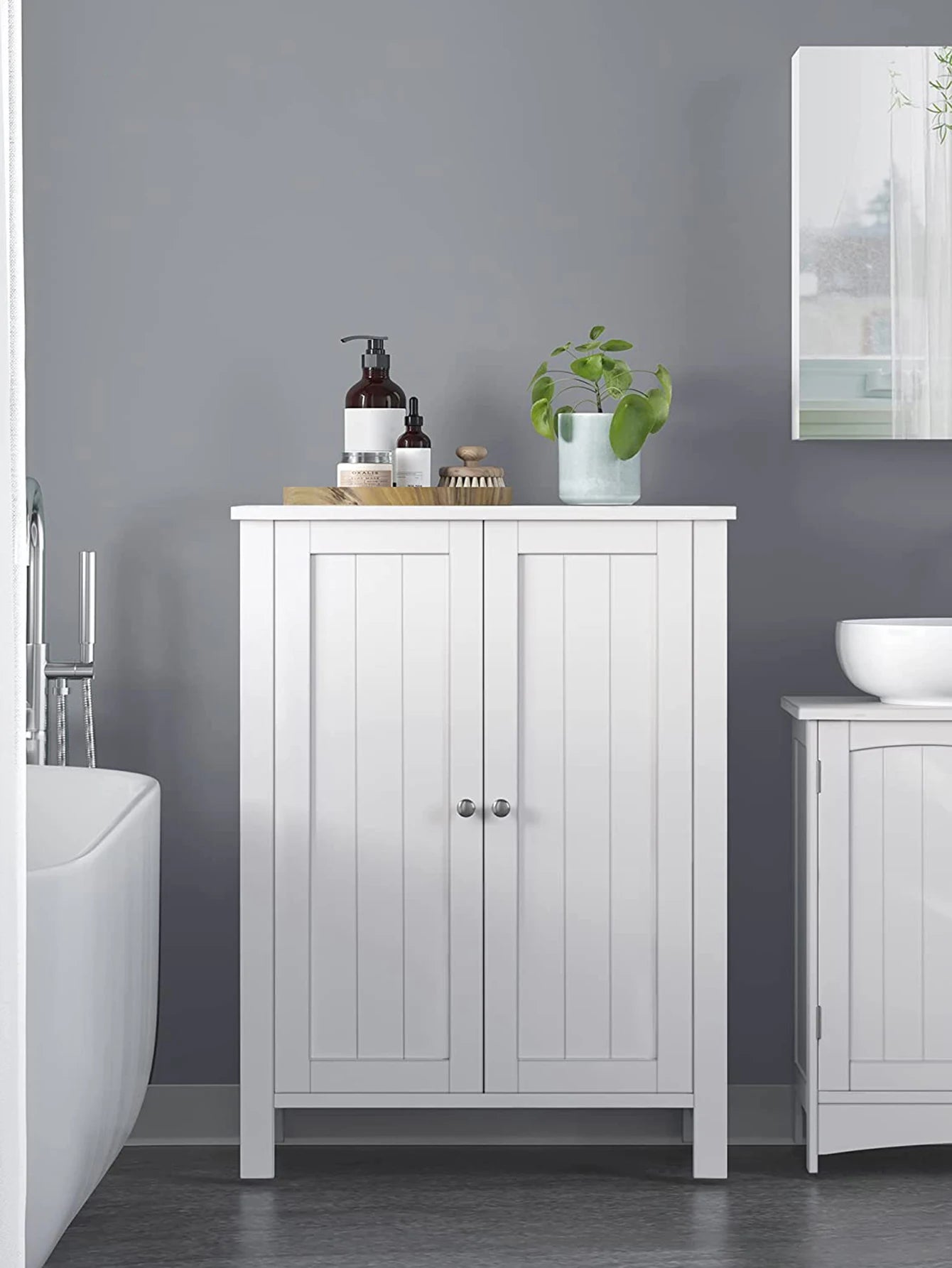 Bathroom Floor Storage Cabinet, Bathroom Storage Unit With 2 Adjustable Shelves, Cabinet Freestanding, 11.8 X 2