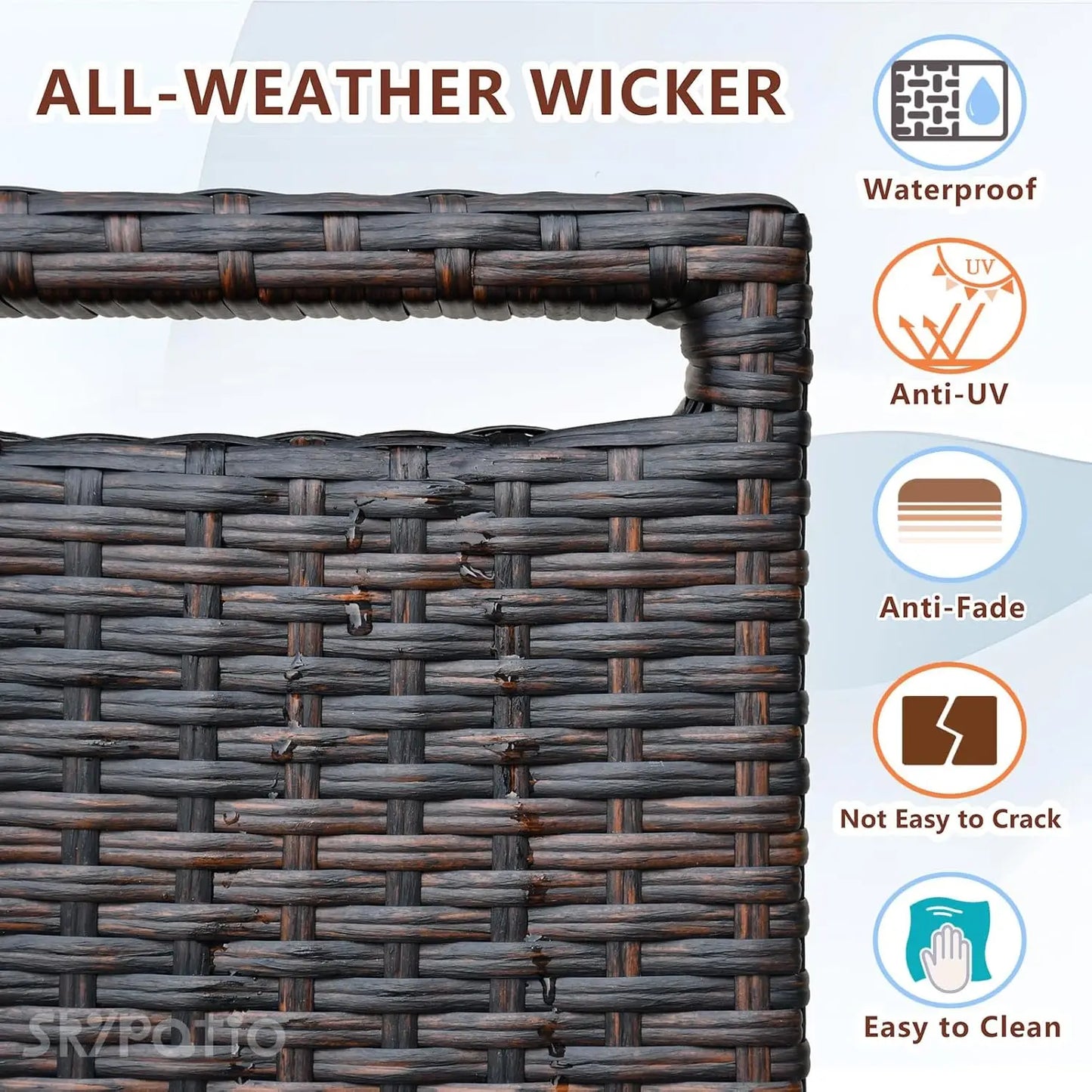 Outdoor Recliner Wicker Patio Adjustable Recliner Chair with 5.5" Thick Cushions and Footrest,Rust-Resistant Aluminum, Custom
