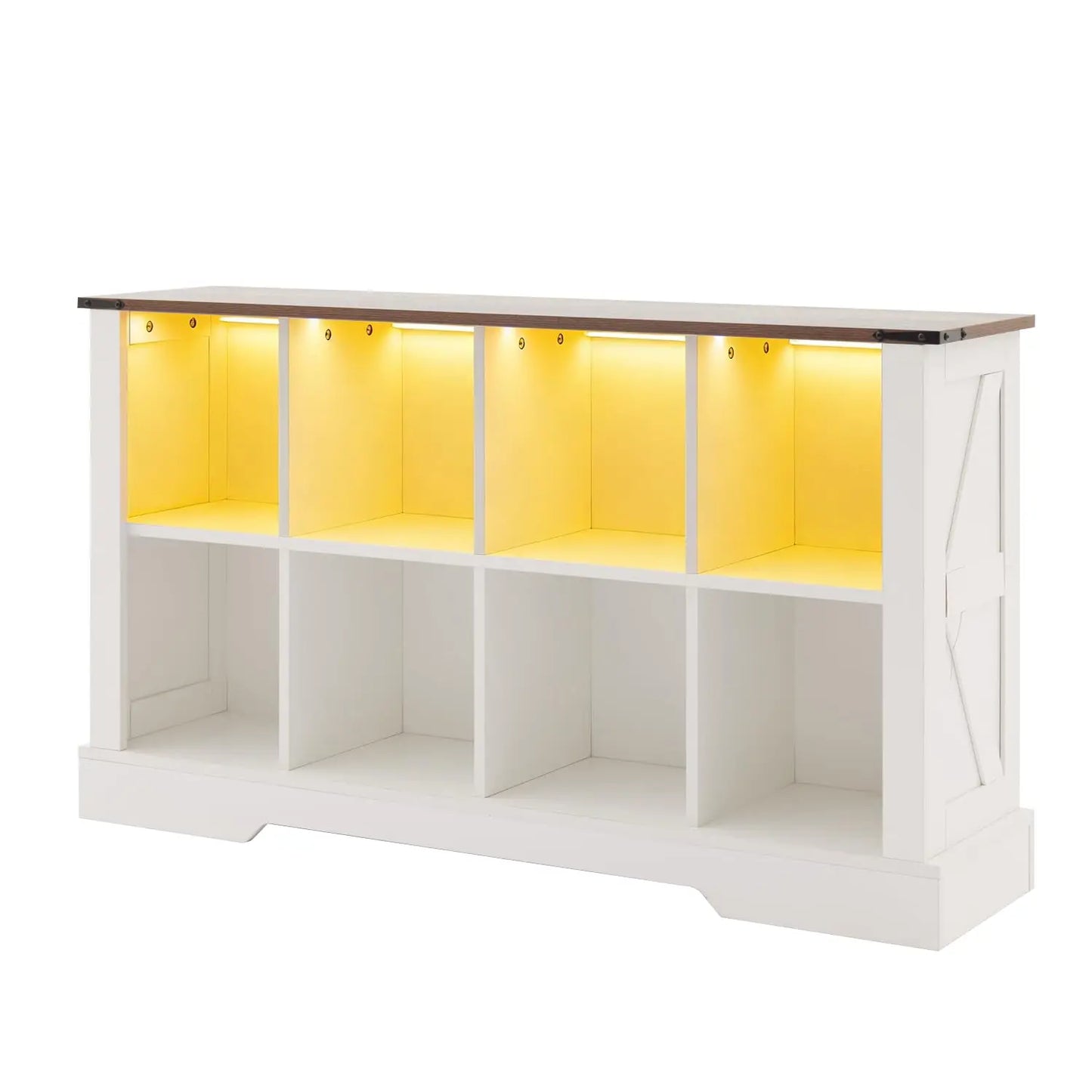 Guangbai Storage Organizer 2 Tier Shelf Led Lights