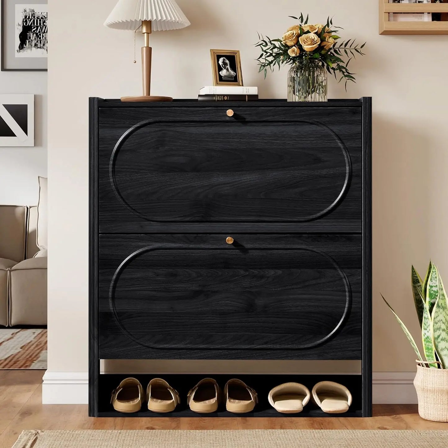 XIAOLANG Shoe Storage Cabinet With 2 Flip Drawers For Entryway