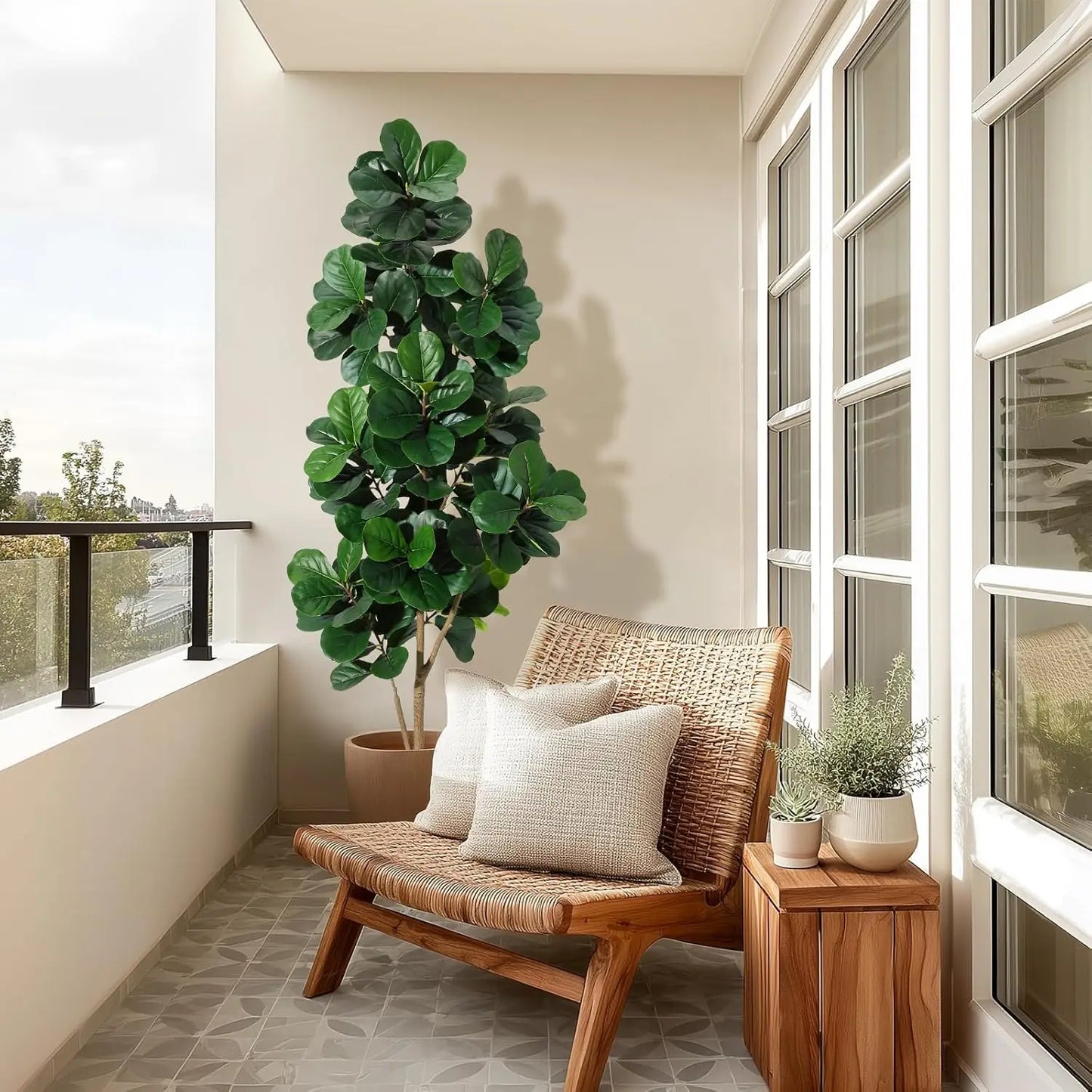 HiMISSCN Fiddle Leaf Fig Tree Artificial Planter