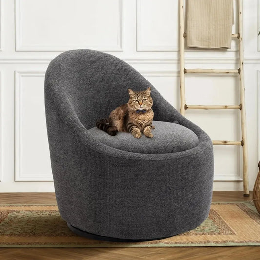 MOYU 360 Degree Swivel Accent Chair With Arms