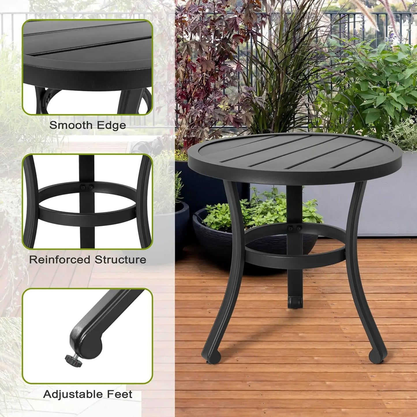 3-Piece Patio Bistro Set, All Weather Breathable Textilene Swivel Chairs and Side Table, Outdoor Patio Furniture Set, Custom
