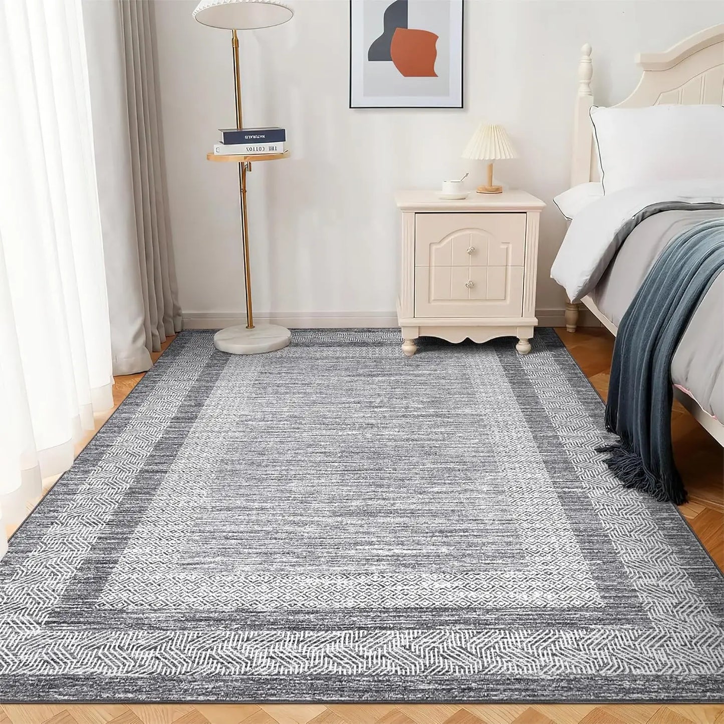 Large Area Rugs for Living Room, Machine Washable Modern Abstract Area Rug for Bedroom- Soft Low Pile Carpet for Dining Room