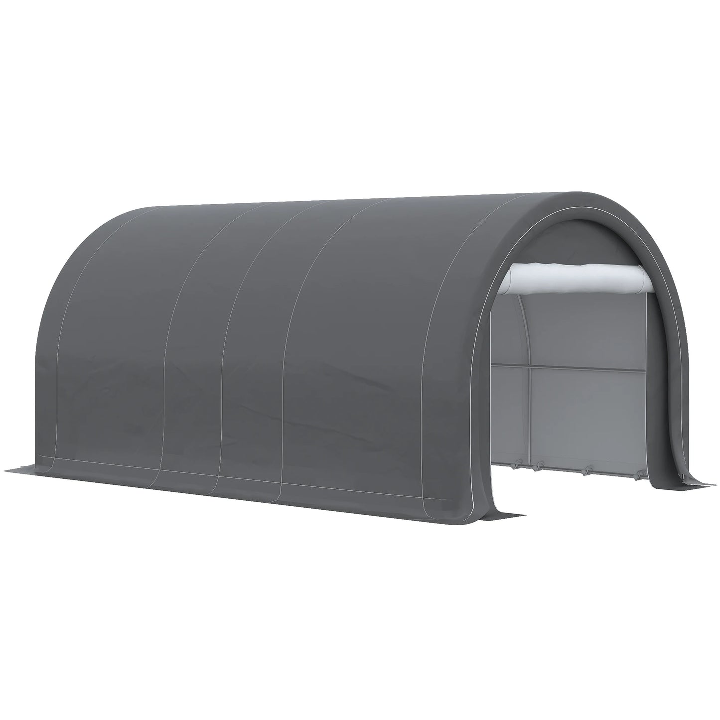 Outsunny 10' X 16' Carport Storage Tent Anti-Uv Pe Portable Garage, Gray