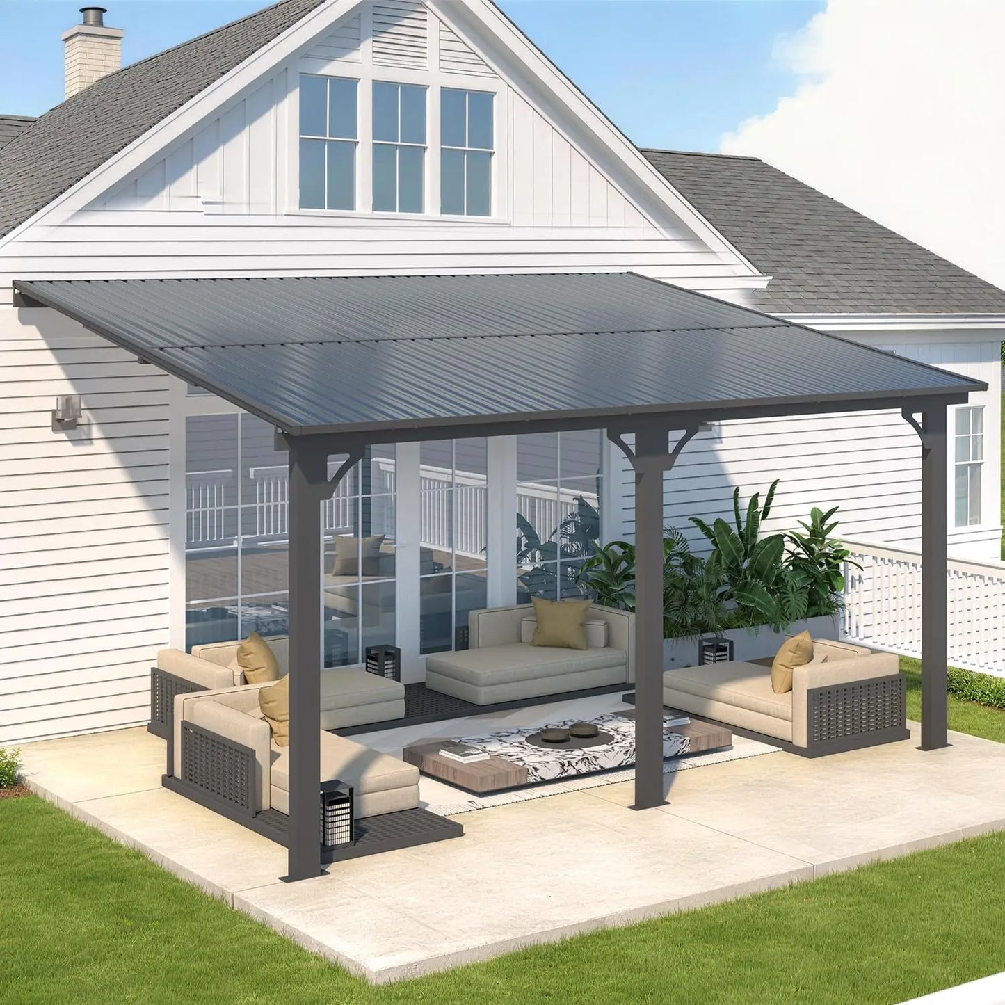 Sturdy Aluminum Gazebo With Roof For Patio Pergola