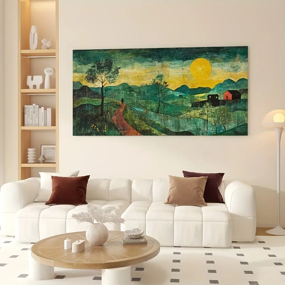 Rustic style "Rustic Path - Memory Path" Canvas art | 1.5" thick pine frame, cozy farmhouse style