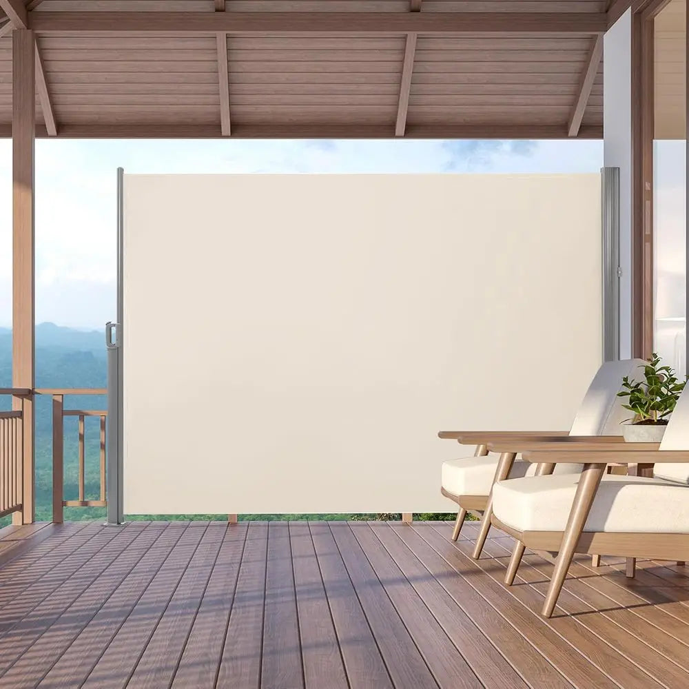 78" x 138" Aluminium Patio Retractable Side Awning, ully Assembled Waterproo Sunshade Privacy Sn or Garden, Balcony and Pools (B