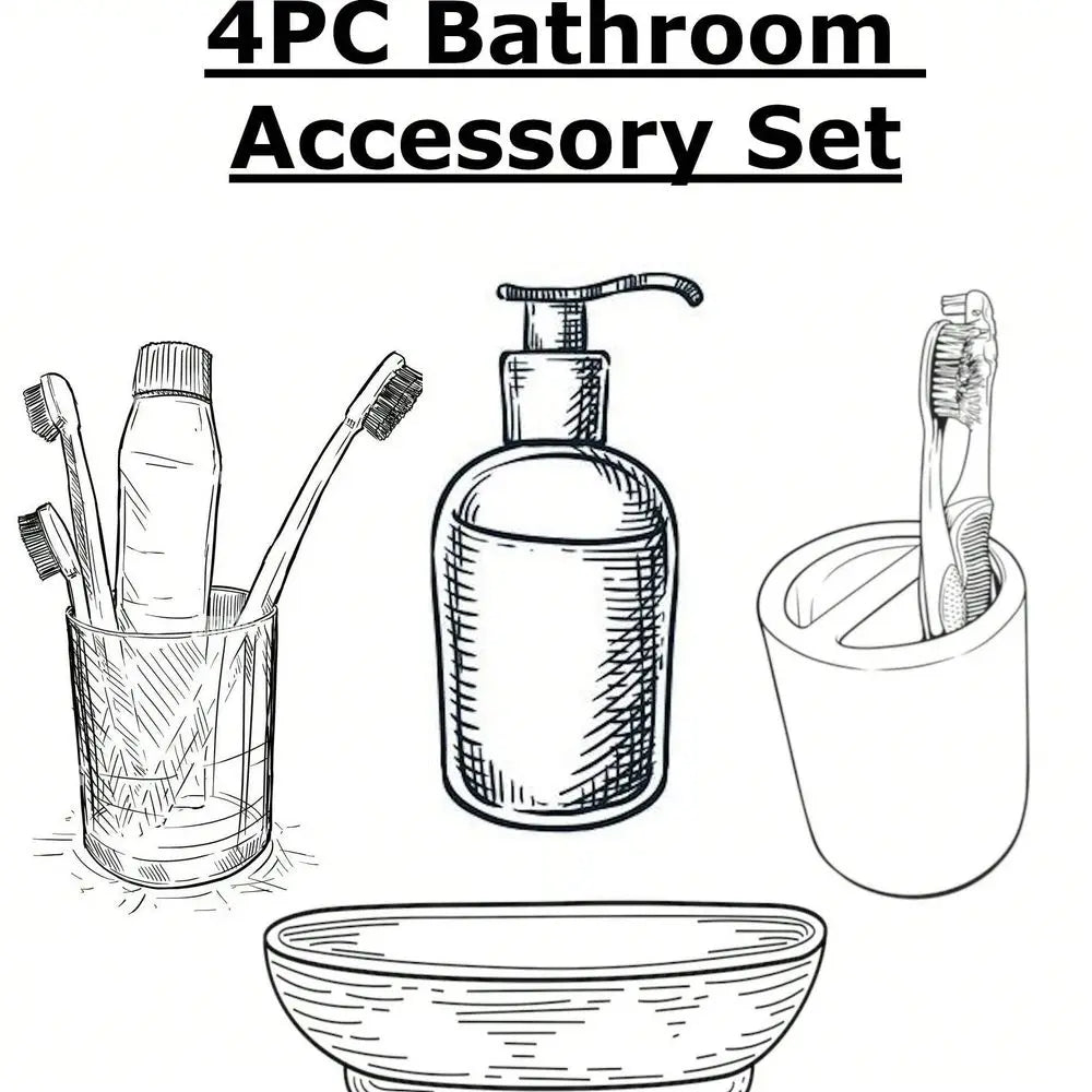 Ceramic Bathroom Accessories Set Soap Tray Lotion Dispenser Tumbler