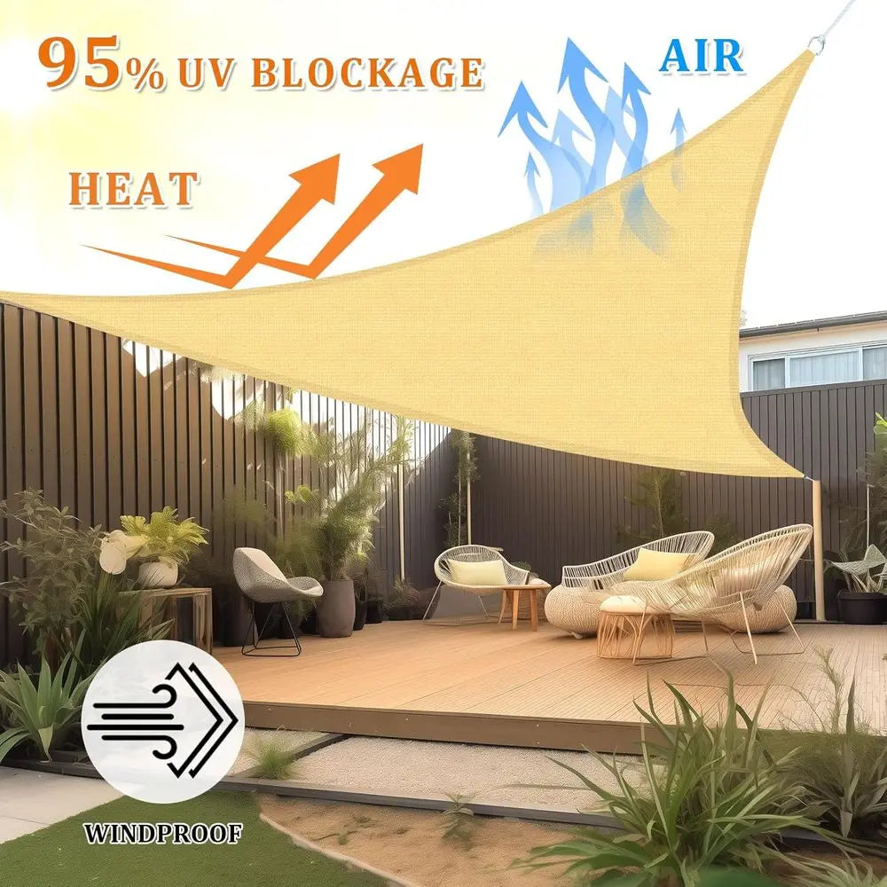 Custom Sun Shade Sail 16'x18'x24.1' e Sun Sail Shades Patio UV Block Breathable or Garden Yard Activities, Sand (We Make Custom