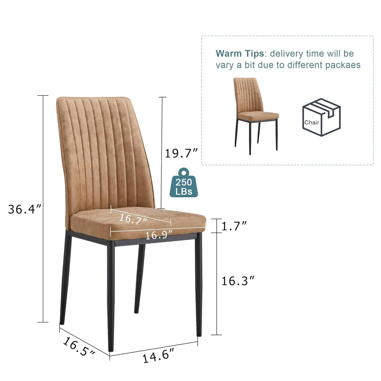 Modern Dining Room Chairs Set Of 4 Metal Suede Fabric
