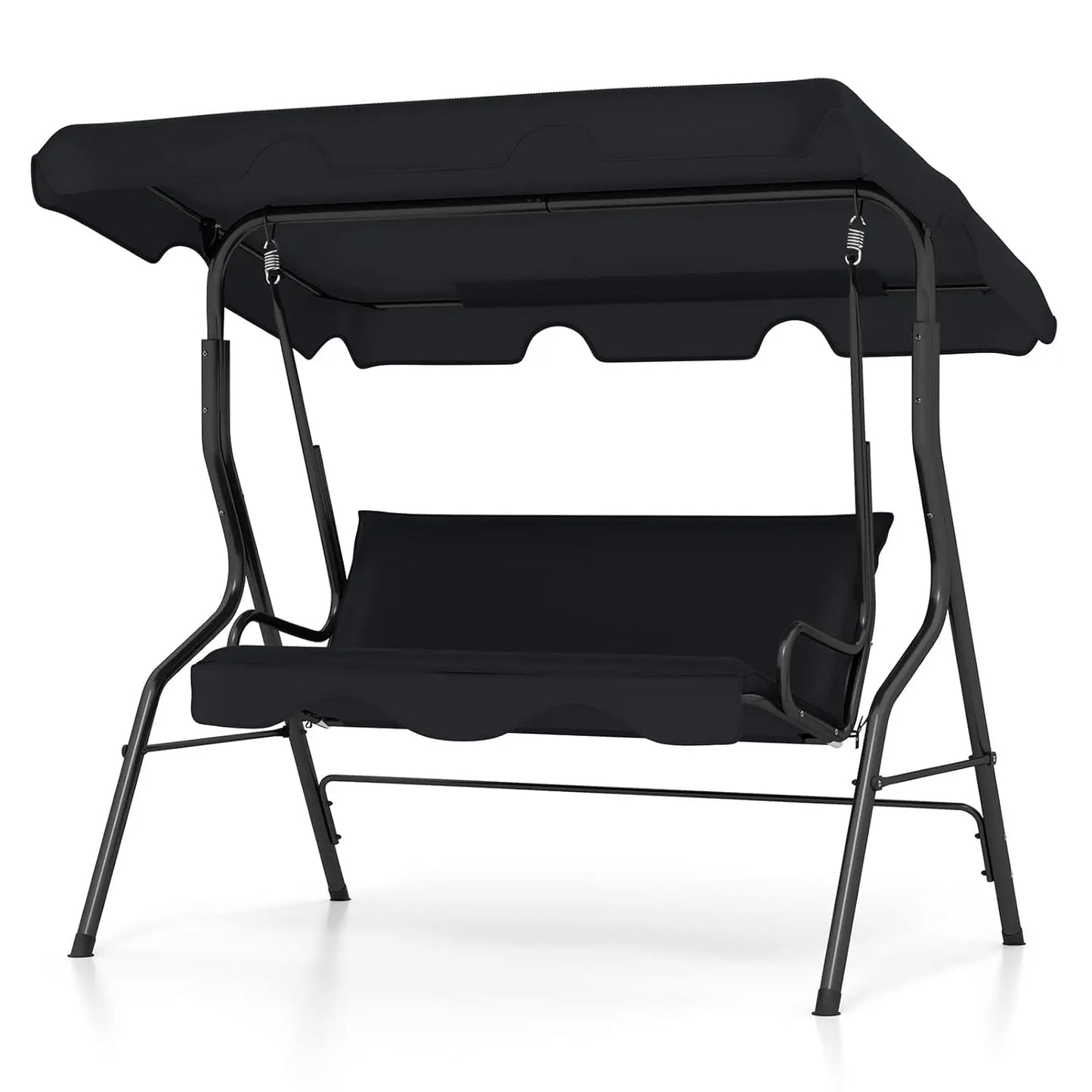 3 Person Porch Swing, Patio with Removable Cushion & Powder-Coated Steel Frame, Outdoor Swing with Canopy for Porch,, Custom