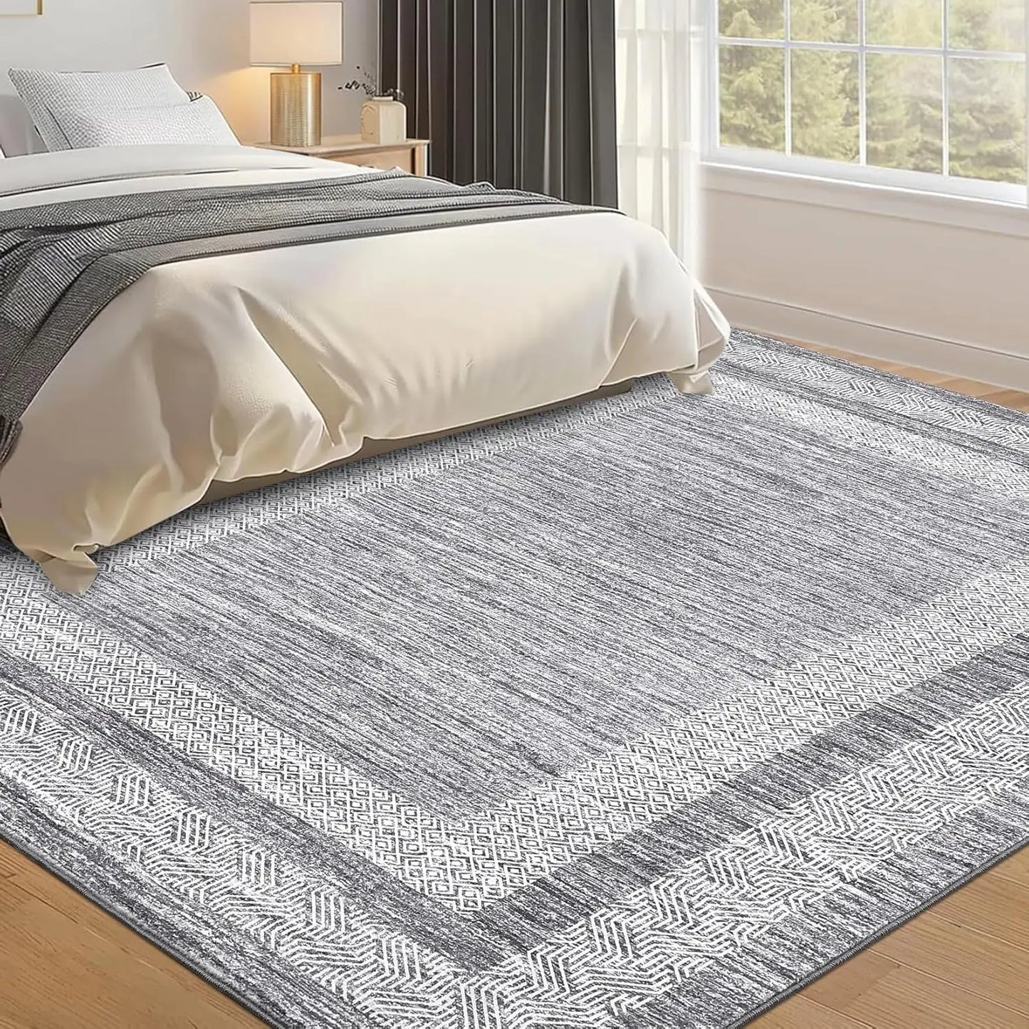 Large Area Rugs for Living Room, Machine Washable Modern Abstract Area Rug for Bedroom- Soft Low Pile Carpet for Dining Room
