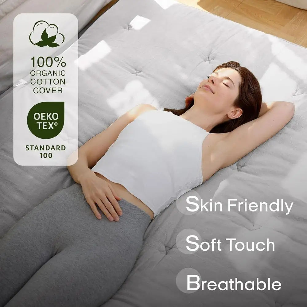 Japanese loor uton MattrTwin Size 75"x 39", 100% Cotton Cover 4'' Thicken Tatami Mattr, oldable Sleng Pad, Portable DormiTatami