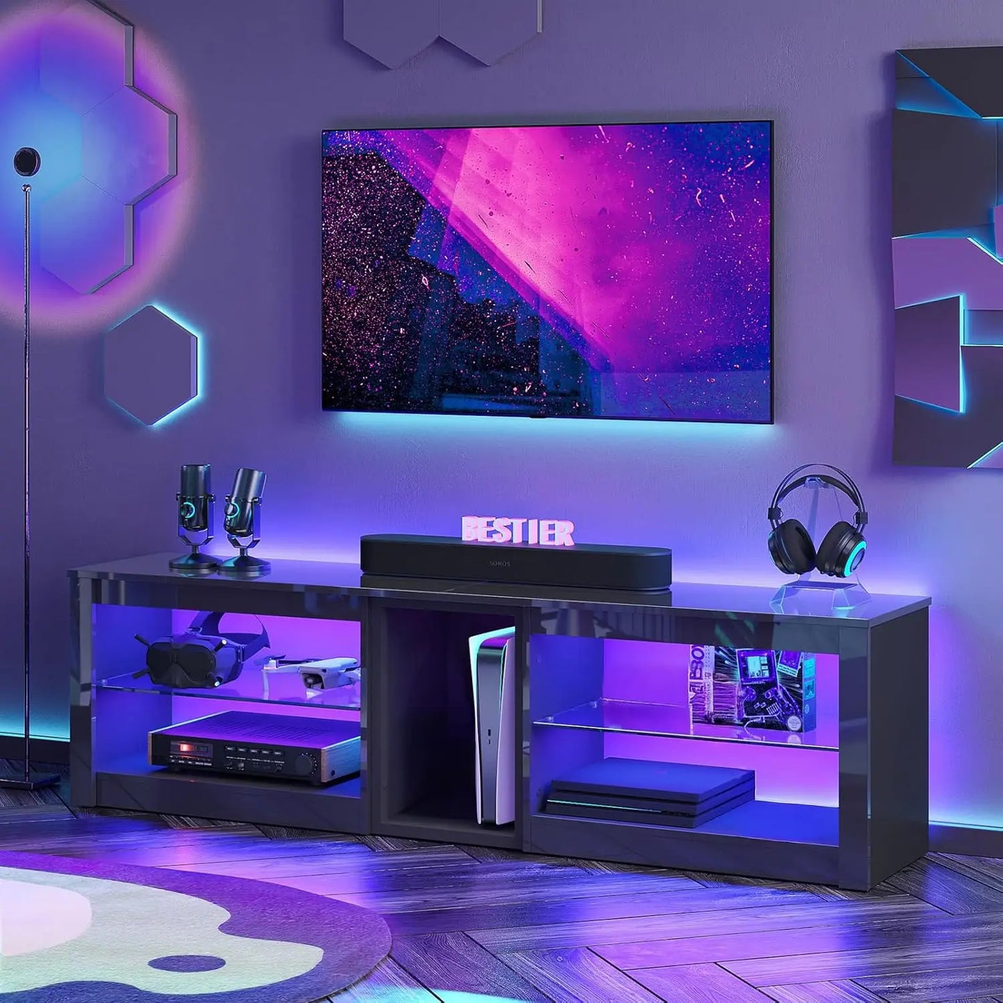 TV Stand and Gaming Entertainment Center for PS5 Modern Console