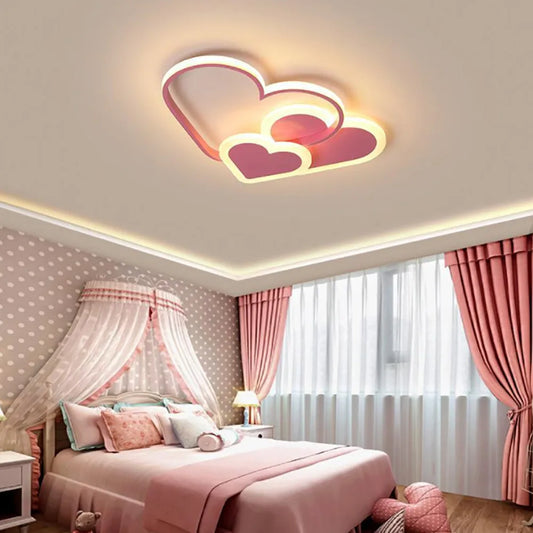 Heart Shaped LED Ceiling Lamp With Remote Control Adjustable Temperature