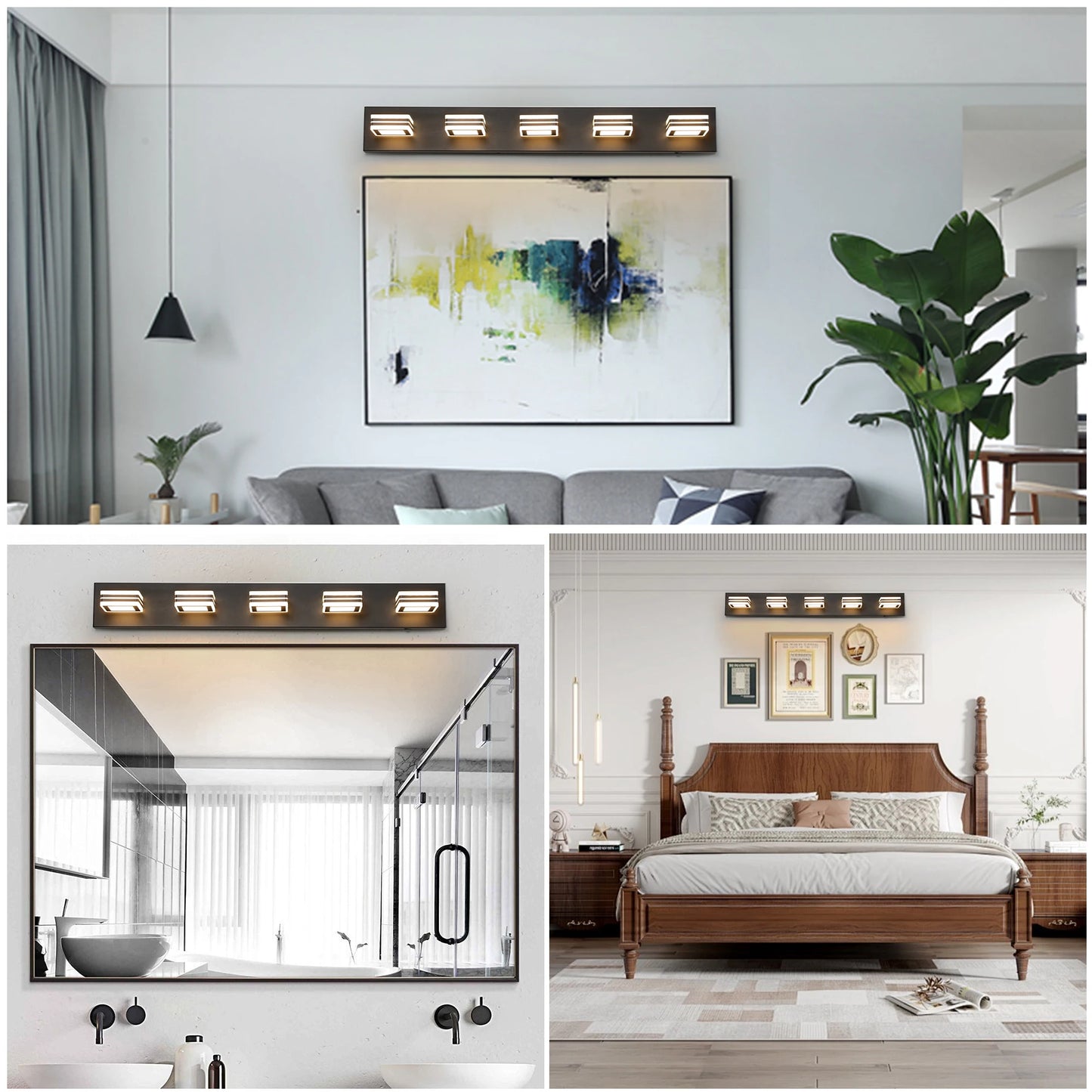 ARLGSITE Modern LED Vanity Light 5 CCT Bathroom Wall Fixture