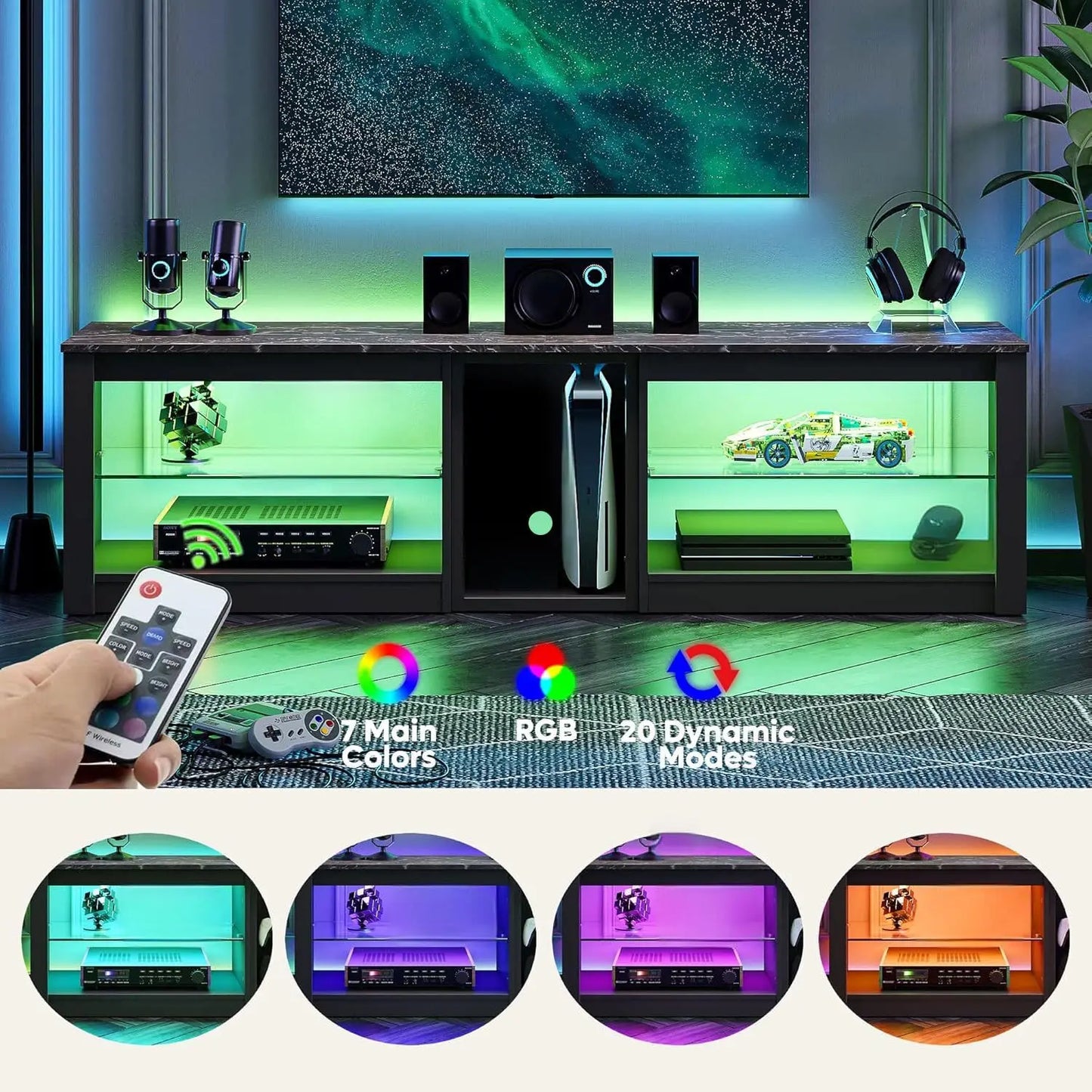 TV Stand and Gaming Entertainment Center for PS5 Modern Console