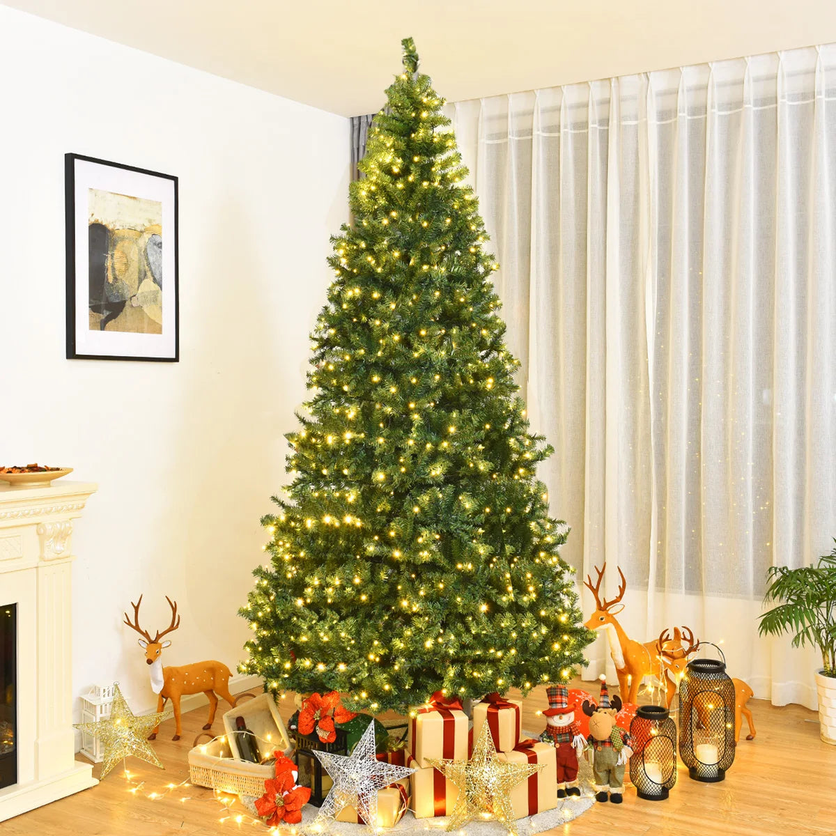 MULTIGOT Prelit Artificial Christmas Tree With LED Lights